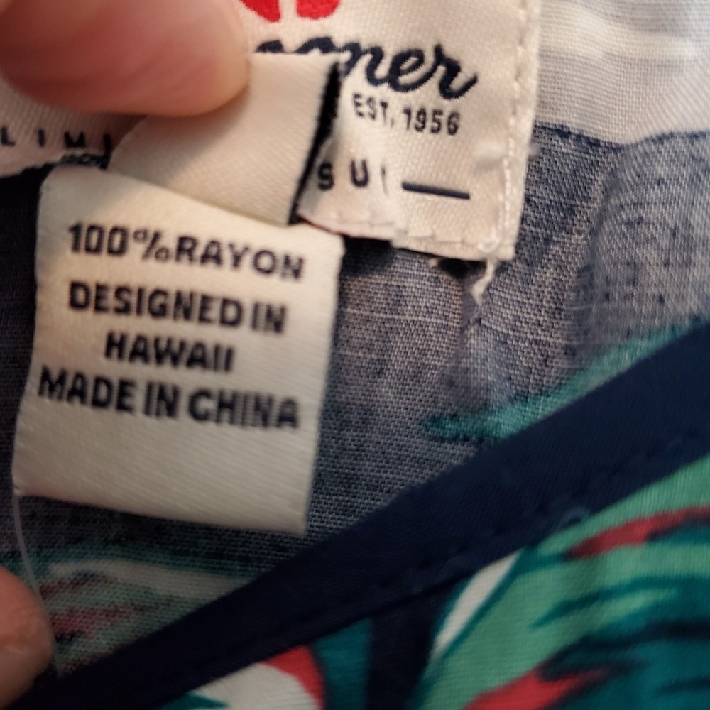 Reyn Spooner Tahiti by the Sea Swing Tank Top Dress Blues Tropical Palm M NEW - Picture 9 of 15